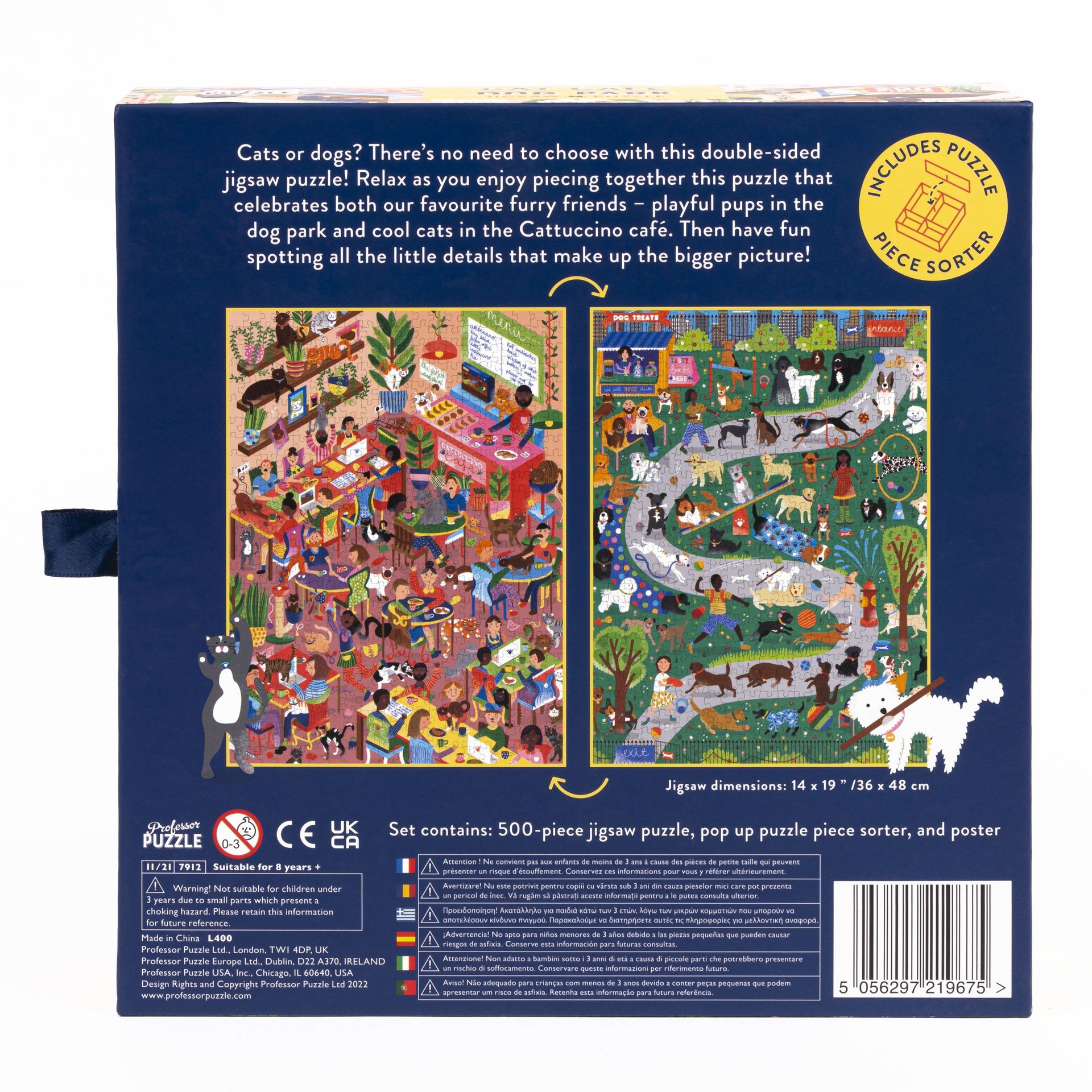 Palapeli 500 palaa Professor Puzzle - Cat Café & Dog Park