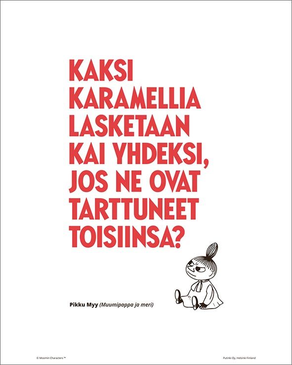 Juliste Putinki Muumi 24x30cm - Karamelli
