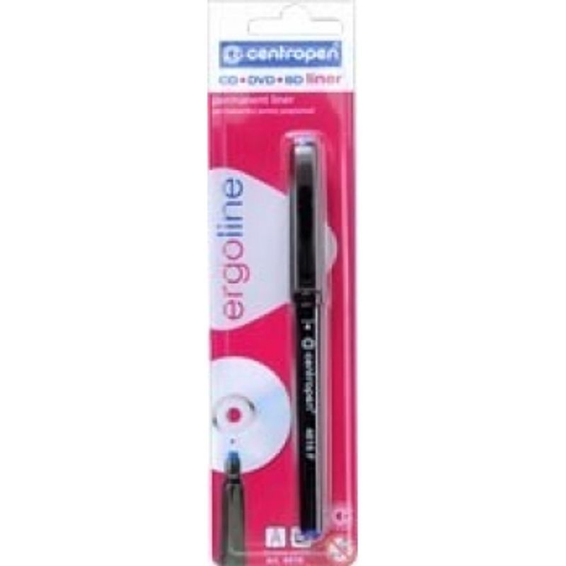 Centropen CD/DVD-kynä musta blisterissä 4616/1, 1 musta tussi, 1,2mm kärki
