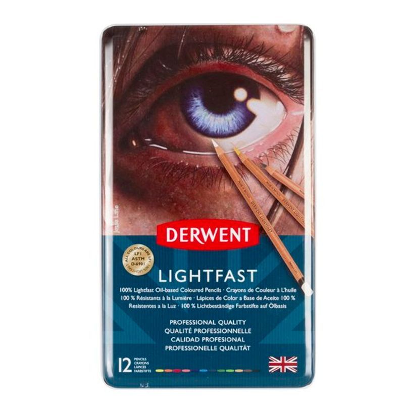 Derwent Lightfast 12 värikynälajitelma