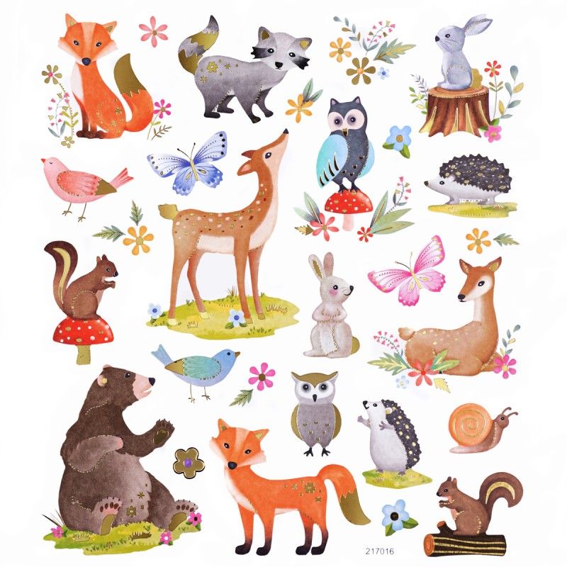 DPC tarra-arkki 15x17cm FOREST ANIMALS 28 kpl