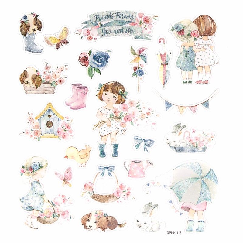 DPC tarra-arkki 15x17cm MARISELLA & ME 22 kpl glit