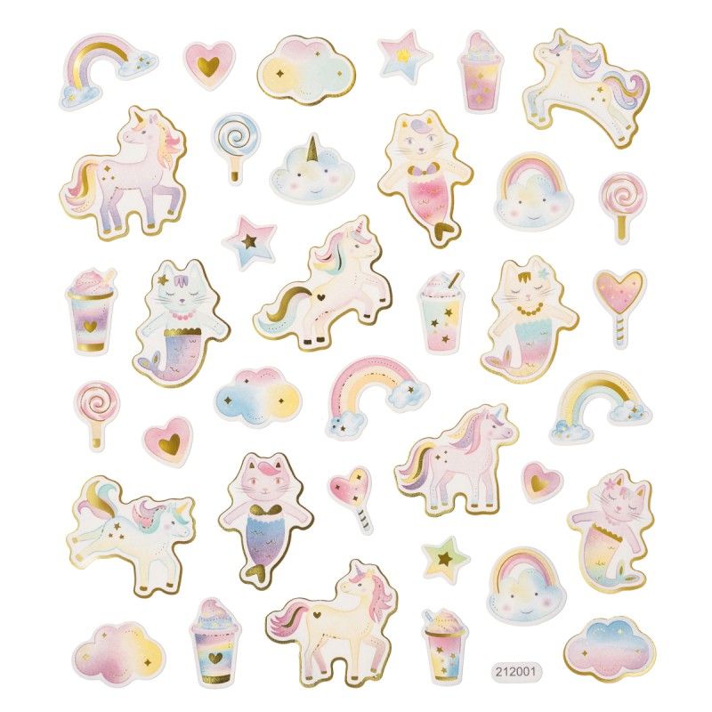 DPC tarra-arkki 15x17cm PASTEL UNICORNS AND SEA CA