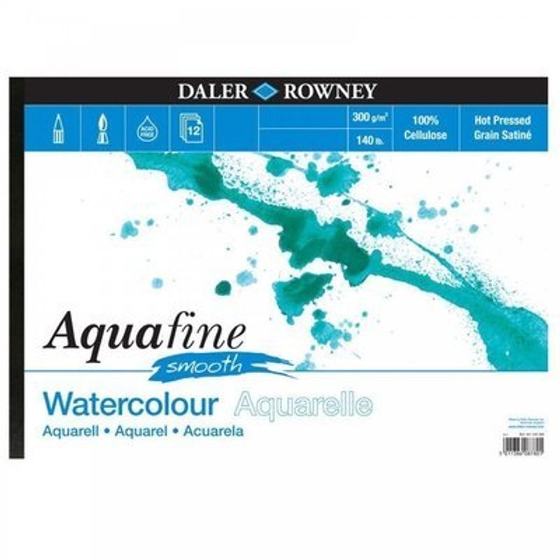 DR Aquafine akvarellilehtiö 300g A3 (50) Jumbo, 100% selluloosa, 50 sivua, sileä