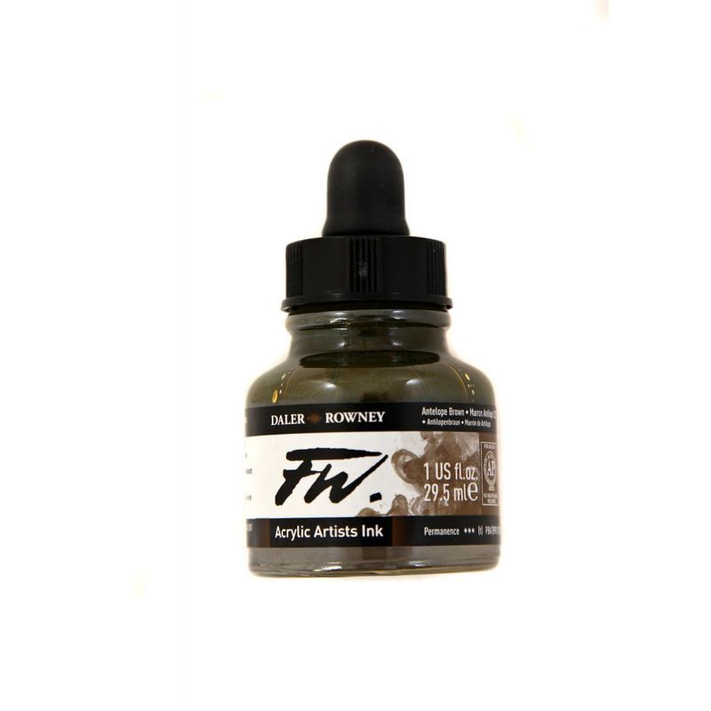 DR FW Acrylic ink 29.5ml 222 Antelope brown, Taiteilijatasoinen muste