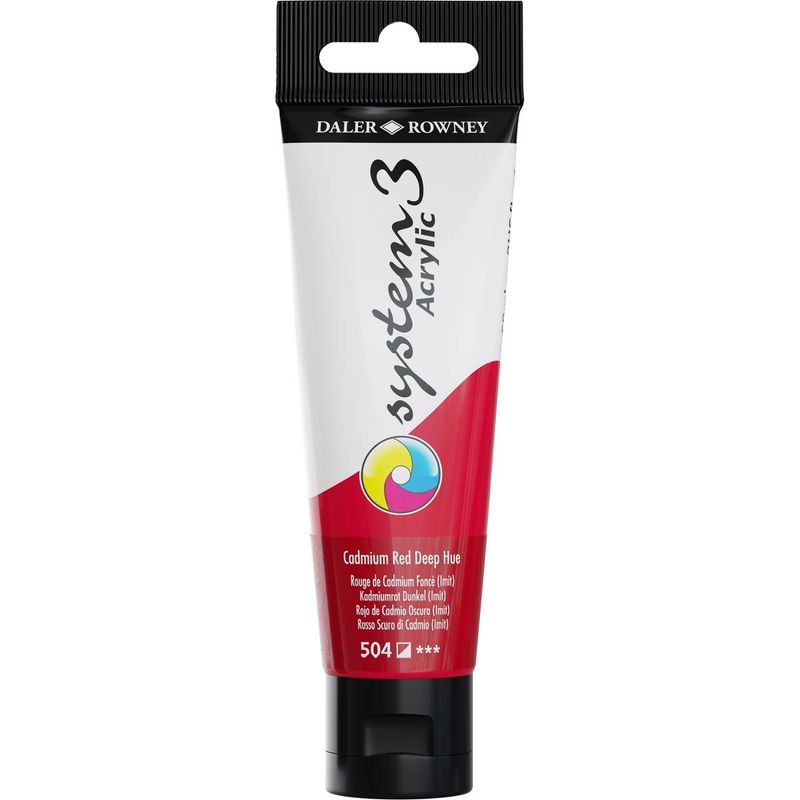 DR System 3 acrylic 59ml 504 Cadmium Red Deep Hue, akryyliväri