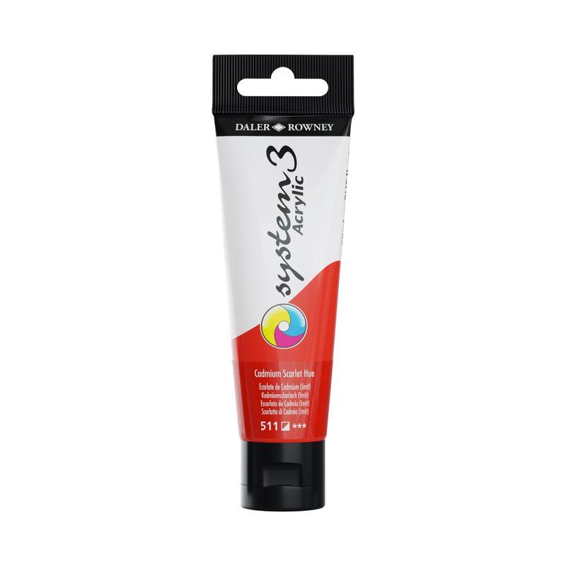 DR System 3 acrylic 59ml 511 Cadmium Scarlet Hue, akryyliväri