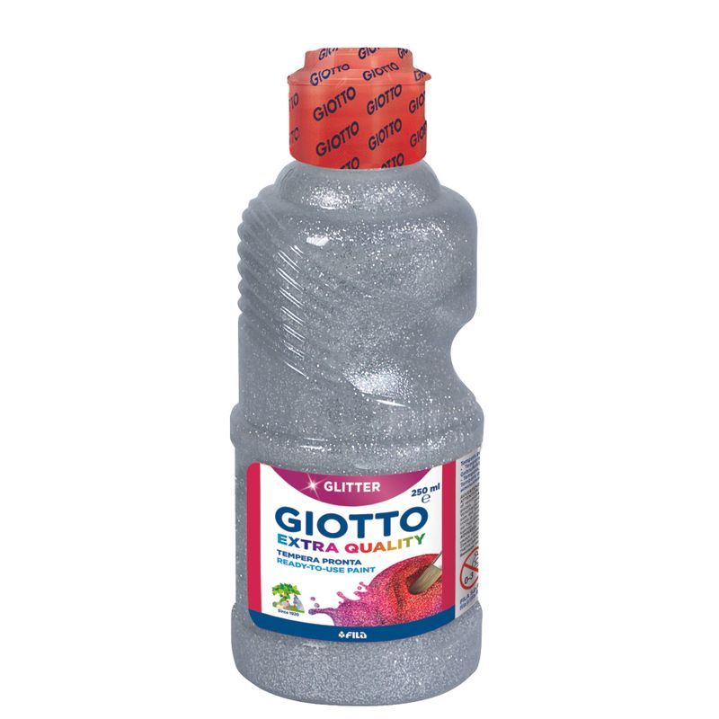 T Giotto Glitter Paint 250ml Silver Hopea