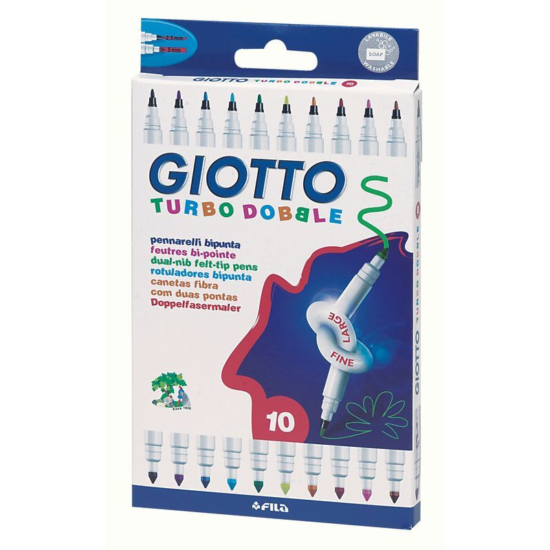 Giotto Turbo dobble 2-päiset tussit 10kpl, Piikkipakkaus