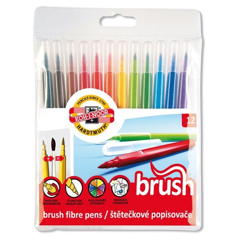 KOH Brush sivellinhuopakynälajitelma 12, poispeseytyvä, muovikotelo, piirtojälki 1-3mm