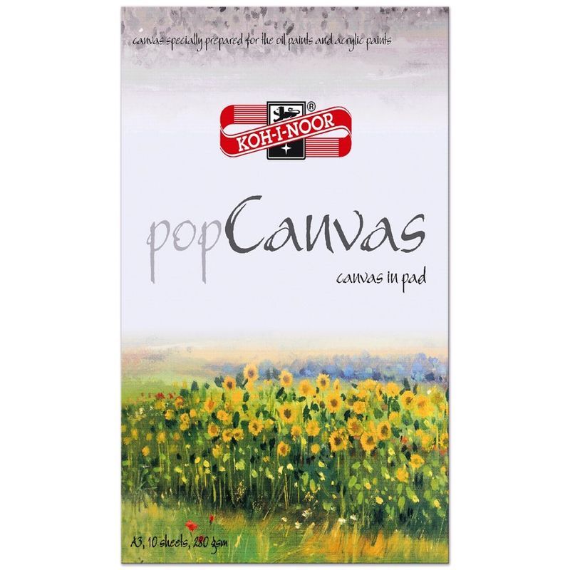 KOH Canvaslehtiö 280g A3 (10) 100% puuvillaa, öljy- ja akryyliväreille