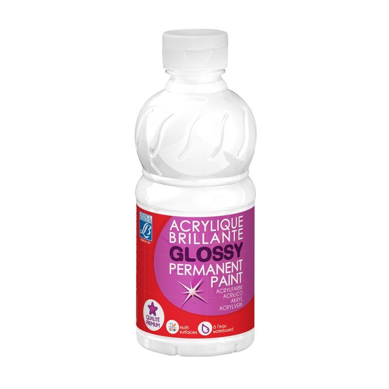 LB Glossy akryyliväri 250ml 001 (540) White, kiiiltävä akryyliväri