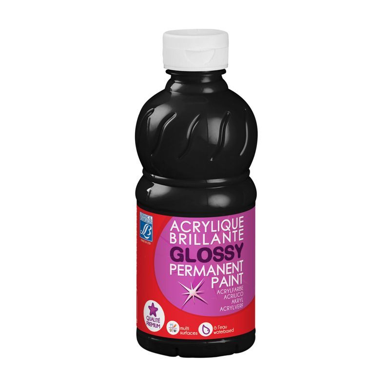 LB Glossy akryyliväri 250ml 265 (541) Black, kiiltävä akryyliväri