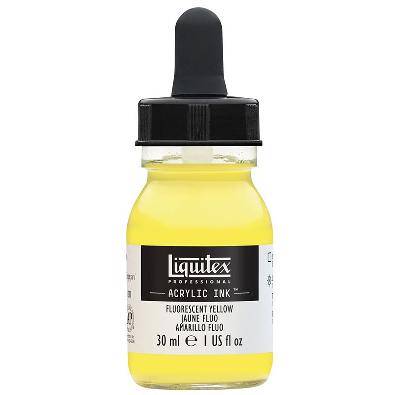 Liquitex Acrylic Ink 30ml 981 Fluorecent yellow, Akryylimuste, fluoresoiva