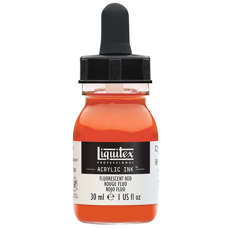 Liquitex Acrylic Ink 30ml 983 Fluoresent red, Akryylimuste, fluoresoiva