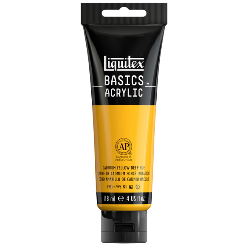 Liquitex Basics 118ml 163 Cadmium Yellow Deep Hue, akryyliväri x
