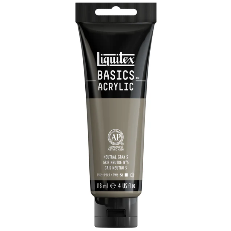 Liquitex Basics 118ml 599 Neutral Grey Value 5, akryyliväri