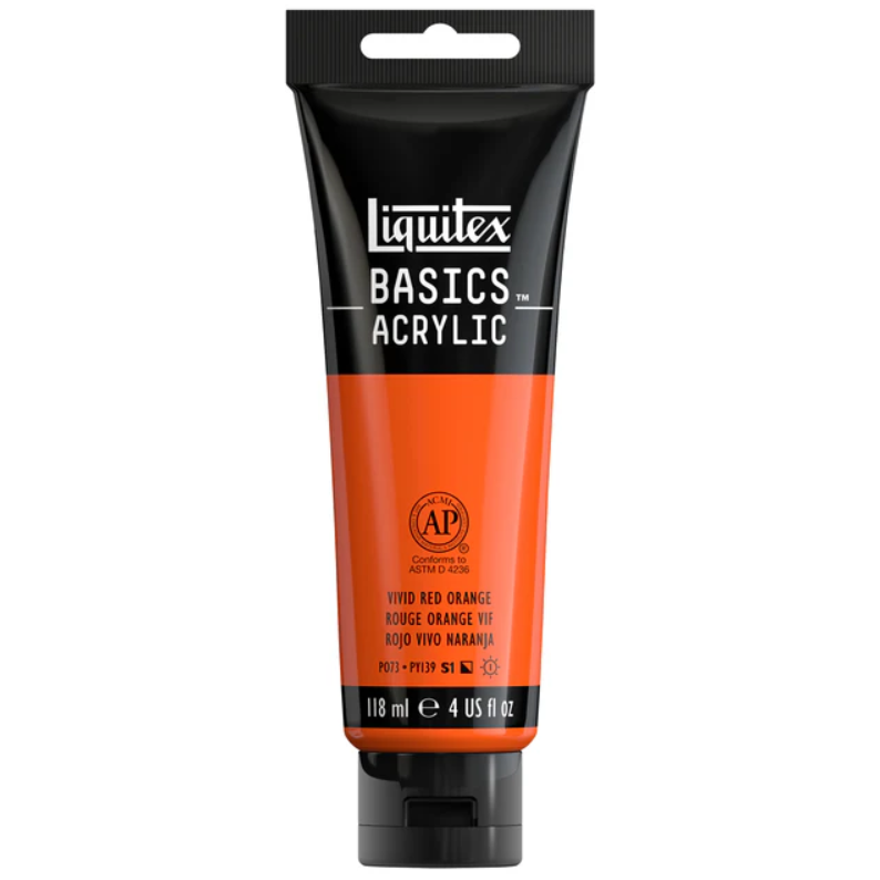 Liquitex Basics 118ml 620 Vivid Red Orange, akryyliväri