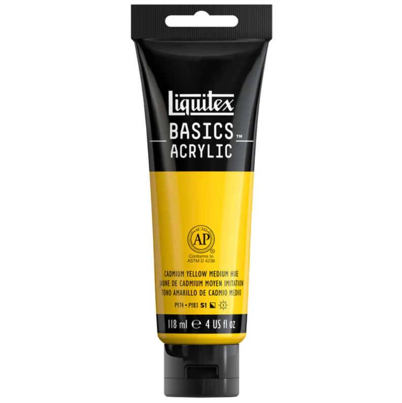 Liquitex Basics 118ml 830 Cadmium Yellow Medium Hu, akryyliväri