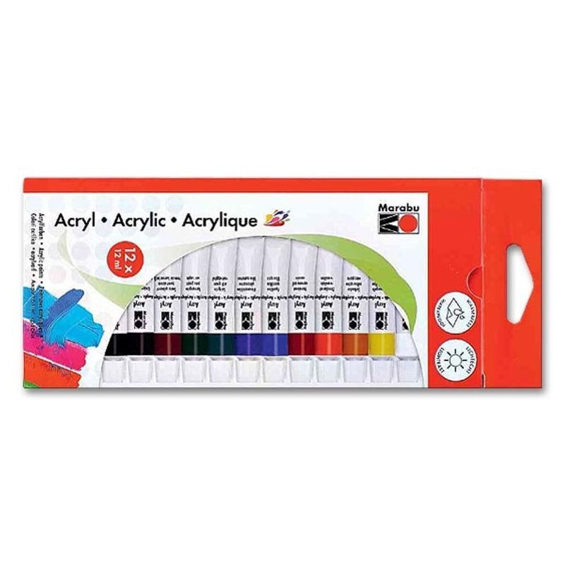 Marabu Akryylivärilajitelma 12 x 12ml, 0