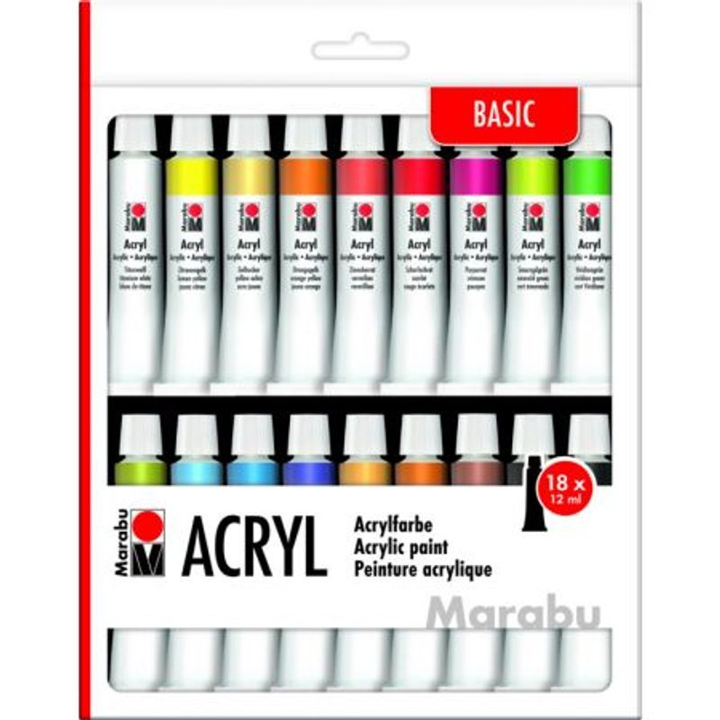 Marabu Akryylivärilajitelma 18 x 12ml, 0