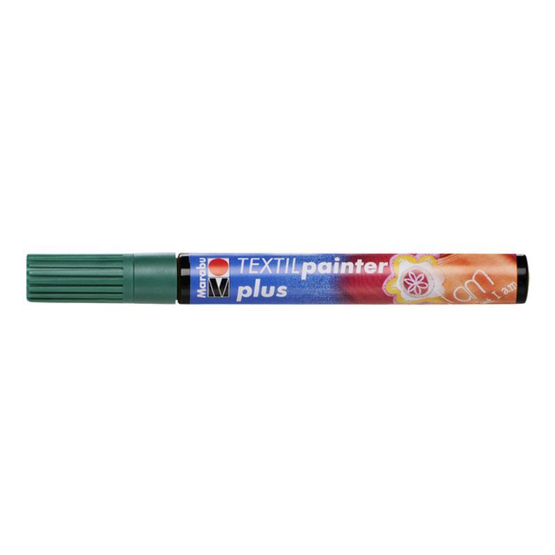 Marabu Tekstiilitussi PLUS 068 3mm tumm.vihreä, vaaleille ja tummille kankaille