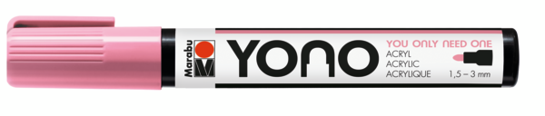 Marabu YONO Marker 1,5-3mm 033 rose pink, akryylimaalitussi, pyöreä kärki