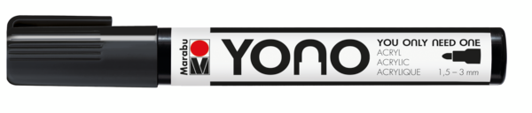 Marabu YONO Marker 1,5-3mm 073 black, akryylimaalitussi, pyöreä kärki