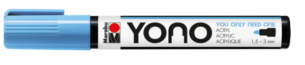 Marabu YONO Marker 1,5-3mm 256 pastel blue, akryylimaalitussi, pyöreä kärki