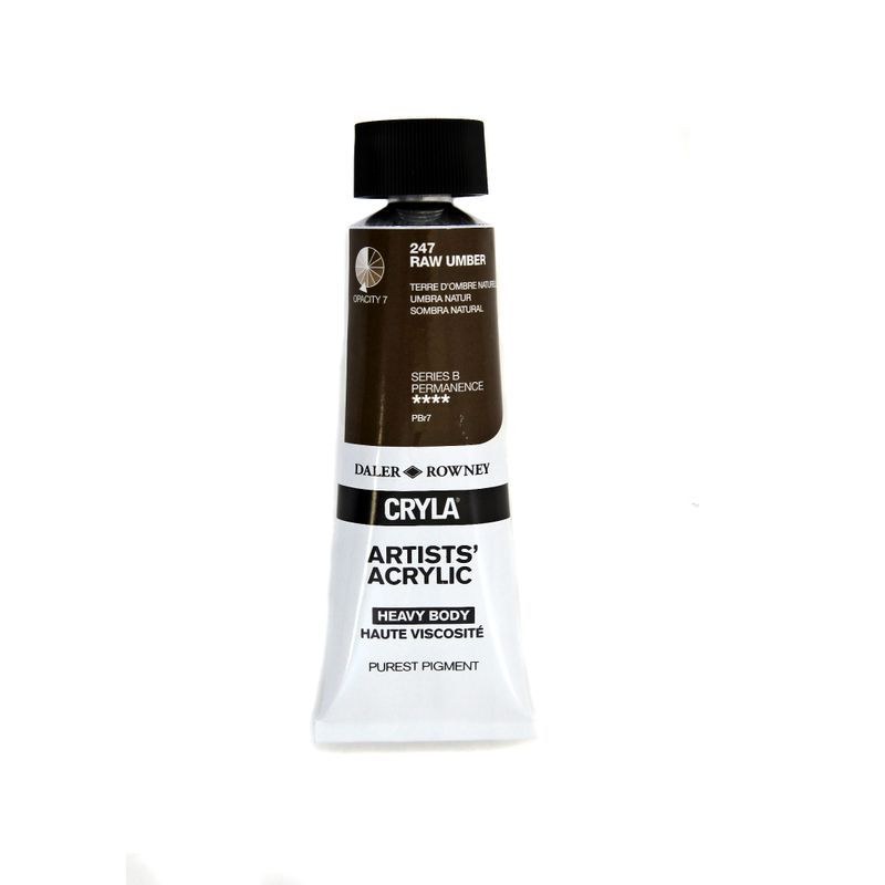 PA. DR Cryla acrylic 75ml 247 Raw umber (B), taiteilija-akryyliväri