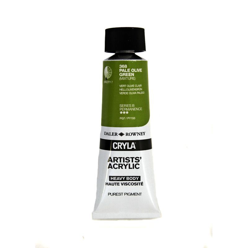 PA. DR Cryla acrylic 75ml 368 Pale olive green (B), taiteilija-akryyliväri