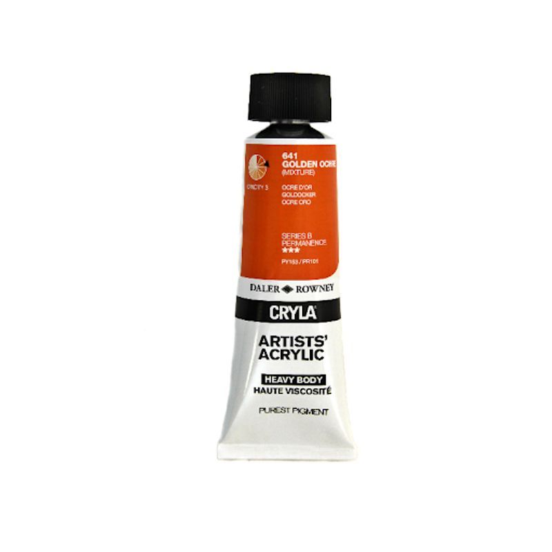 PA. DR Cryla acrylic 75ml 641 Golden ochre (B), taiteilija-akryyliväri