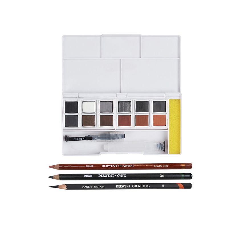 P. Derwent Shade and Tone Mixed Media Set, Inktense, Graphitint, Charcoal, Pastel