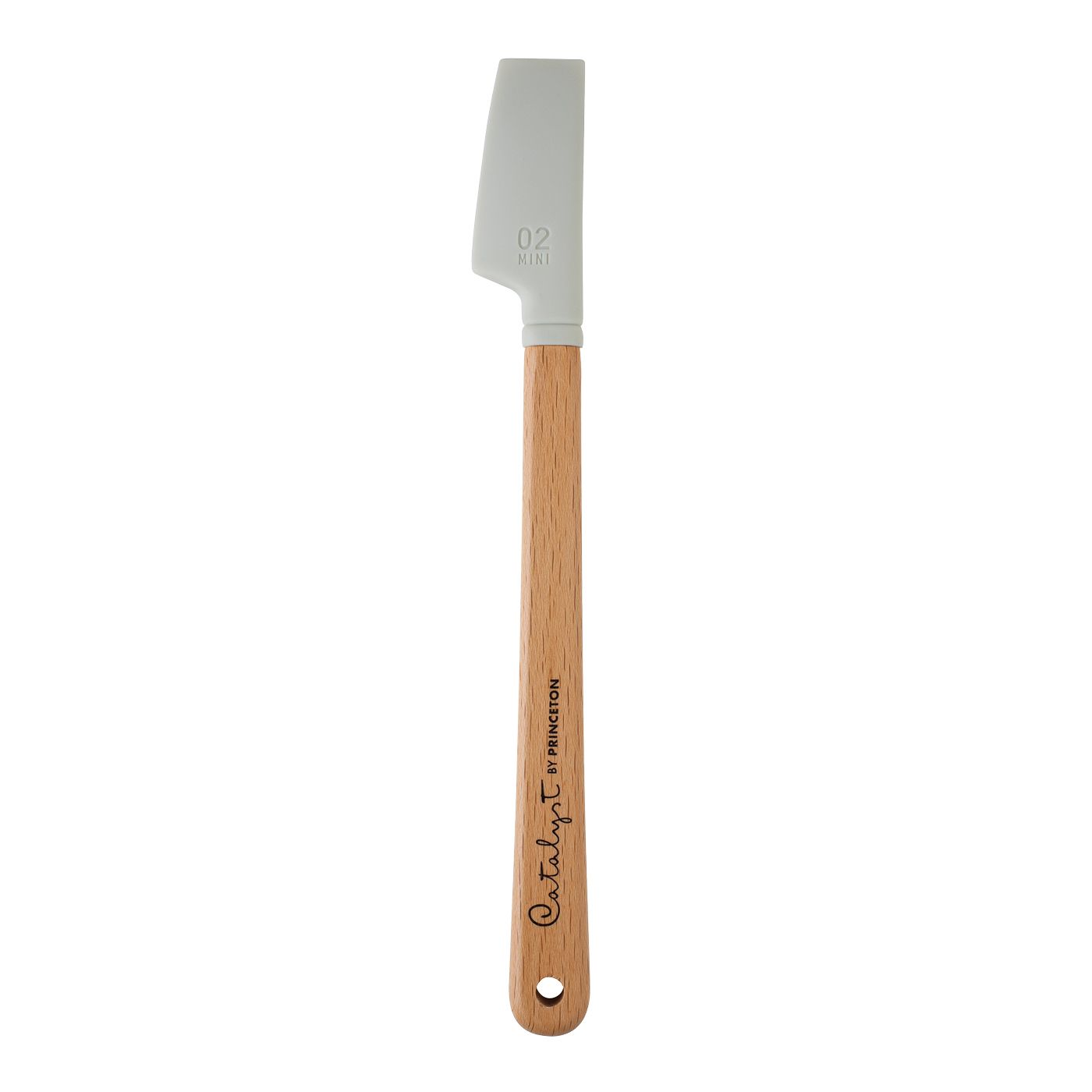 Princeton Mini Blade silikonisivellin No 2 Scraper, lyhytvartinen, valkoinen/puuta