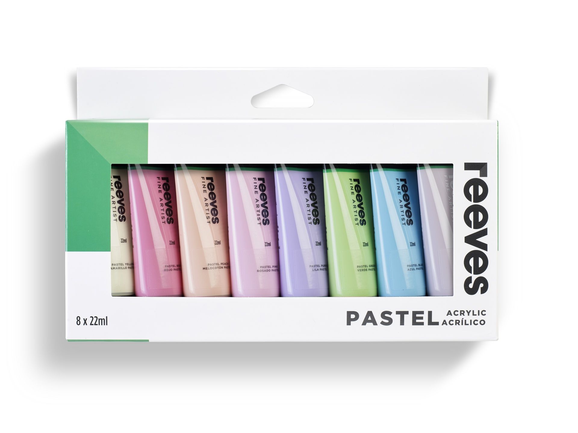 REEVES akryylivärilajitelma 22ml x 8 tuubia pastel