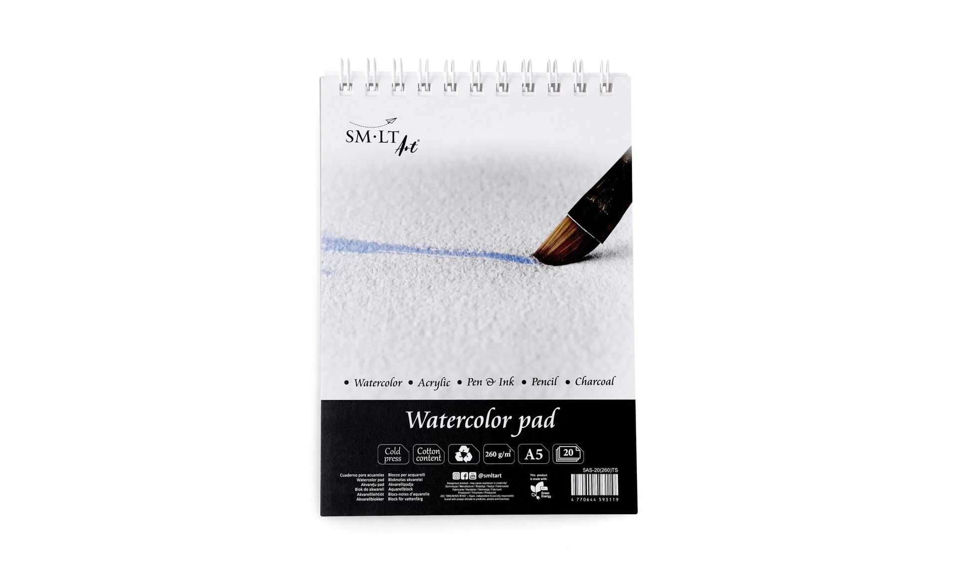 SMLT Art akvarellilehtiö A5 260gsm CP 20 lehteä ki