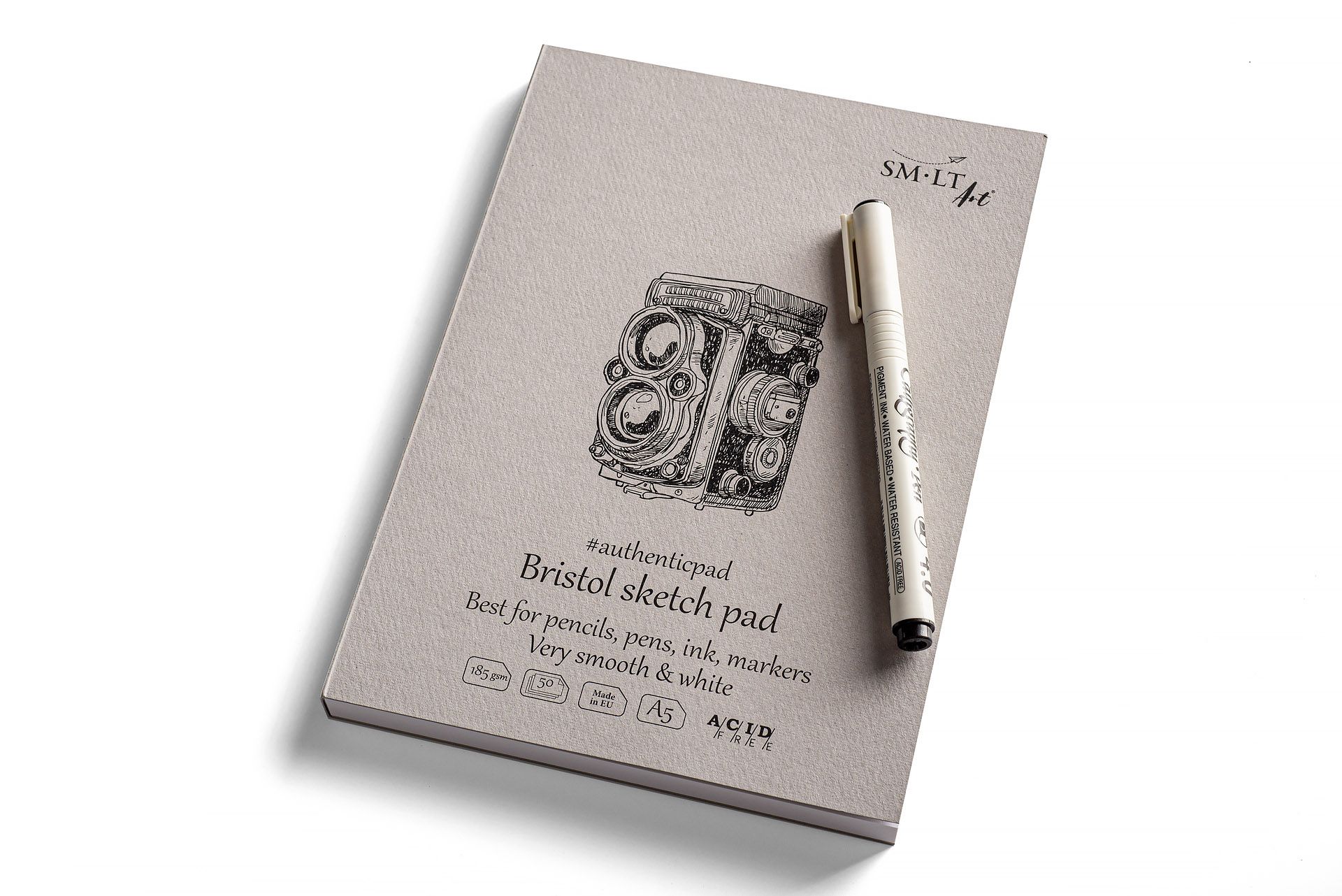 SMLT Bristol luonnoskirja 185g A5 (30), liimaus pitkällä sivulla
