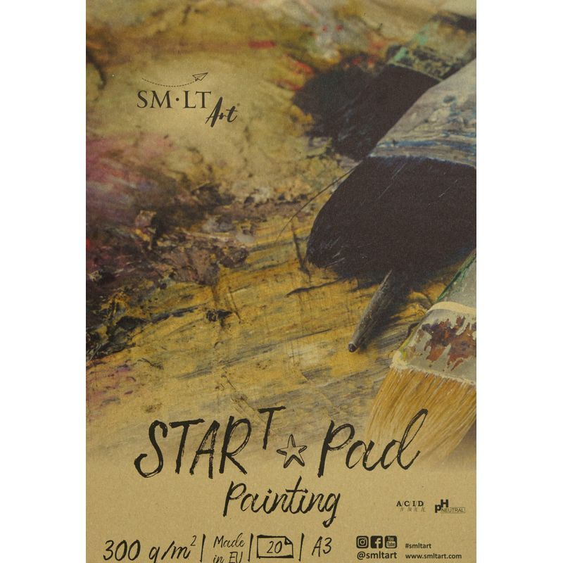 SMLT Star T maalauslehtiö Painting 300g A3 (20), akryyli- ja öljyleht‎iö