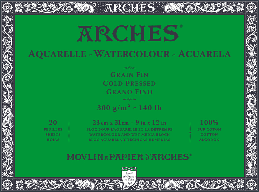 T Canson Arches Aquarelle CP 23x31 cm 300G NAWH Bl
