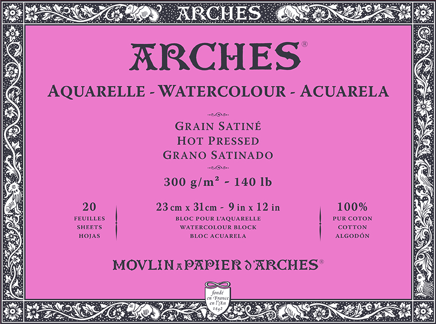 T Canson Arches Aquarelle HP 23x31 cm 300G NAWH Bl