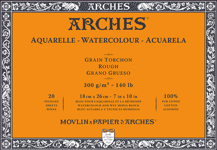 T Canson Arches Aquarelle RG 18x26 cm 300G NAWH Bl