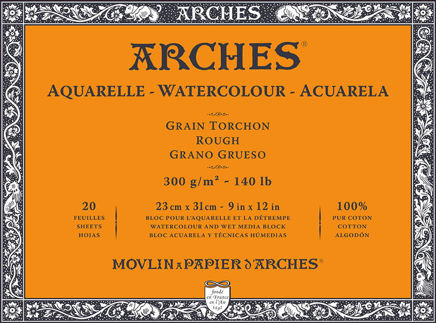 T Canson Arches Aquarelle RG 23x31 cm 300G NAWH Bl