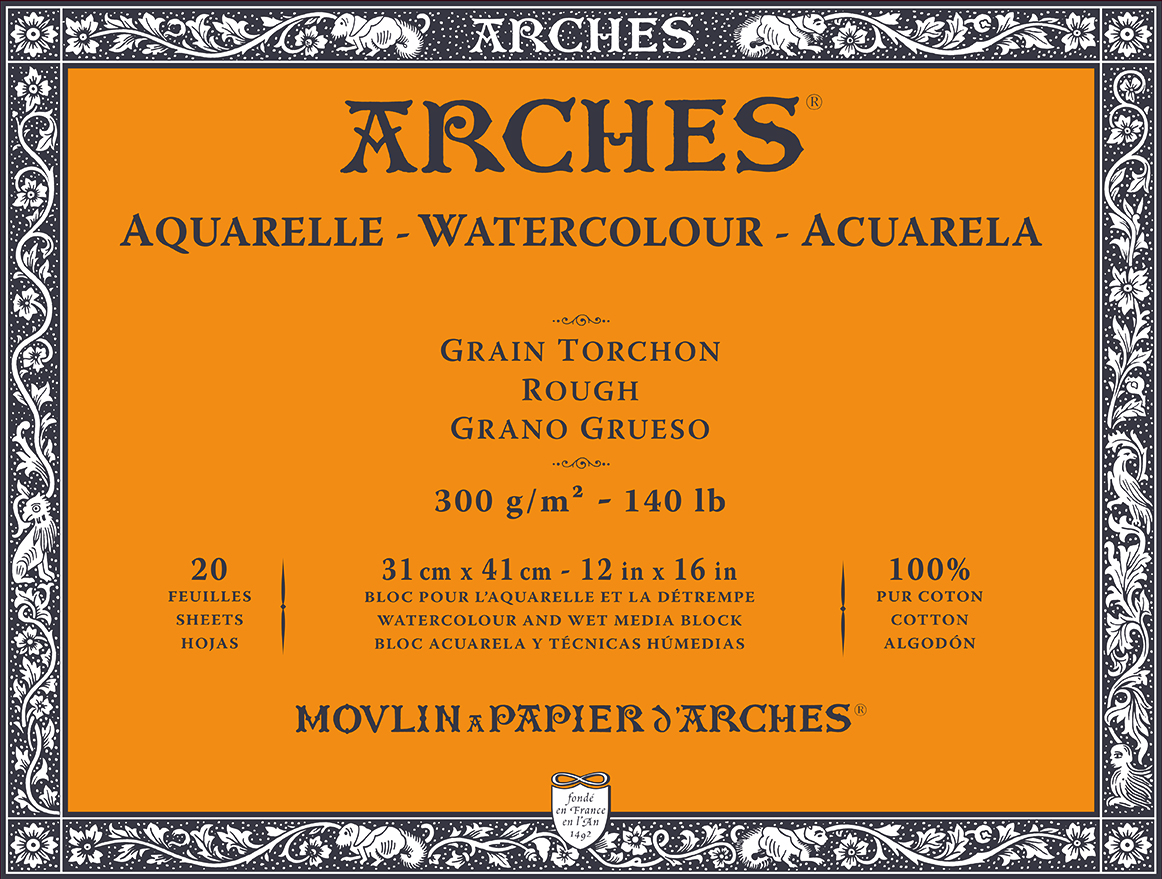 T Canson Arches Aquarelle RG 31x41 cm 300G NAWH Bl