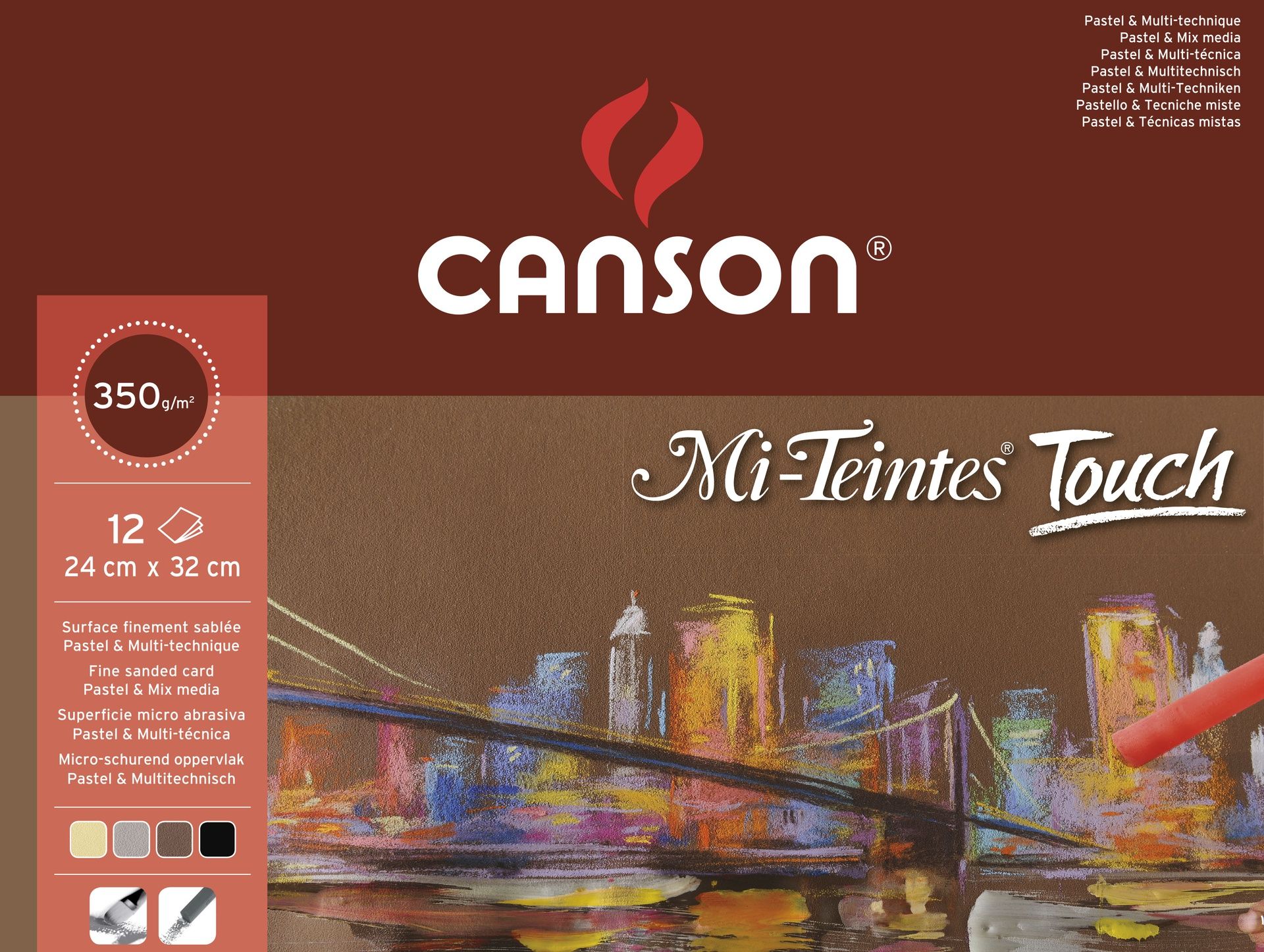 T Canson Mi-teintes Touch 24x32cm (12), pastellilehtiö