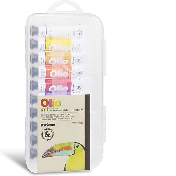 T Primo öljyvärit 10x18ml, muovikotelossa