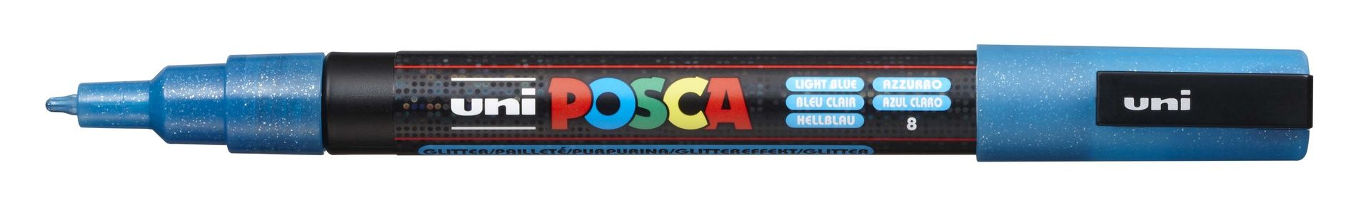 T UNI POSCA Marker PC-3M 0,9-1,3mm 8 light blue gl, 57