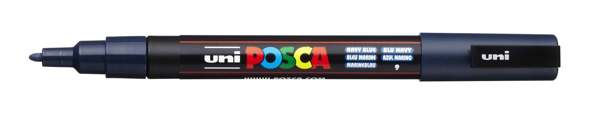 T UNI POSCA Marker PC-3M 0,9-1,3mm 9 navy blue, 9