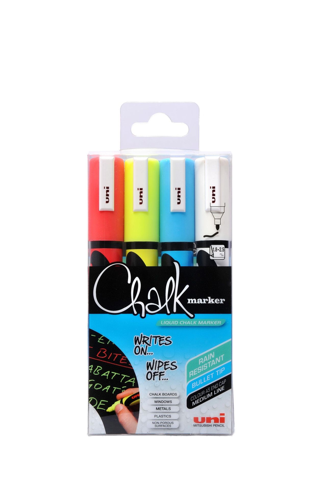 UNI Chalk 4 kpl liitutaulutussi PWE-5M, 1,8-2,5 mm