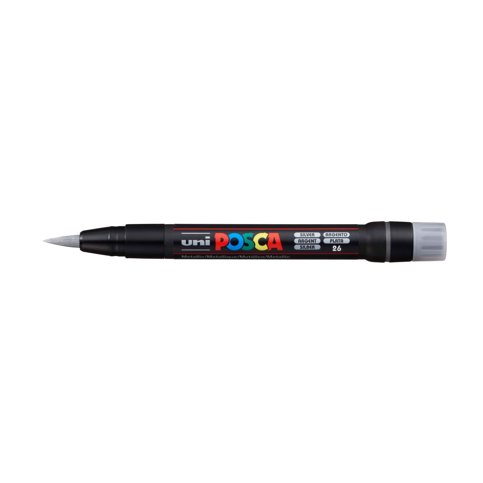 UNI POSCA Brush Marker PCF-350 8mm 26 silver, 805 sivellintussi