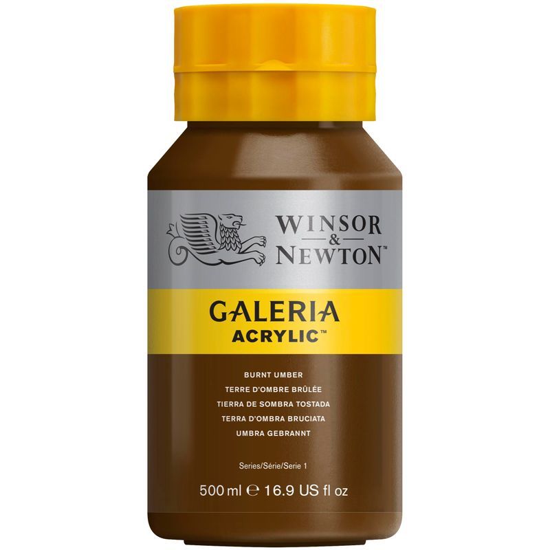 WN Galeria 500ml 076 Burnt umber (1), 500ml akryyliväri